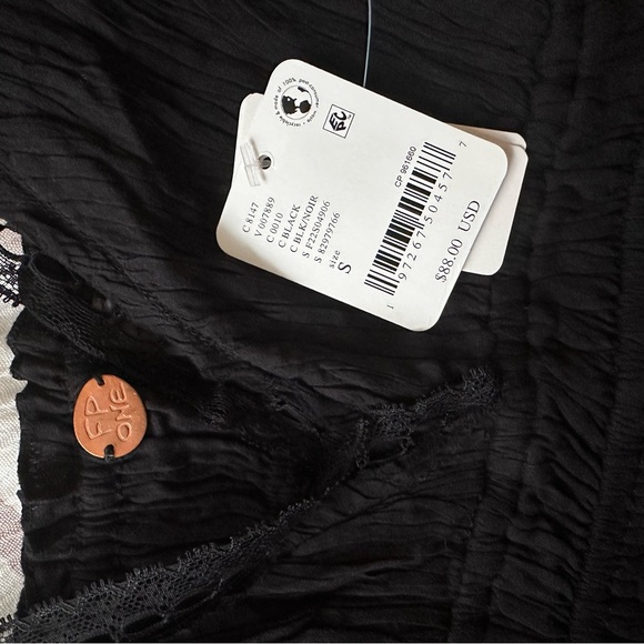 Free People Delia Slip Dress Black S - Picture 6 of 9